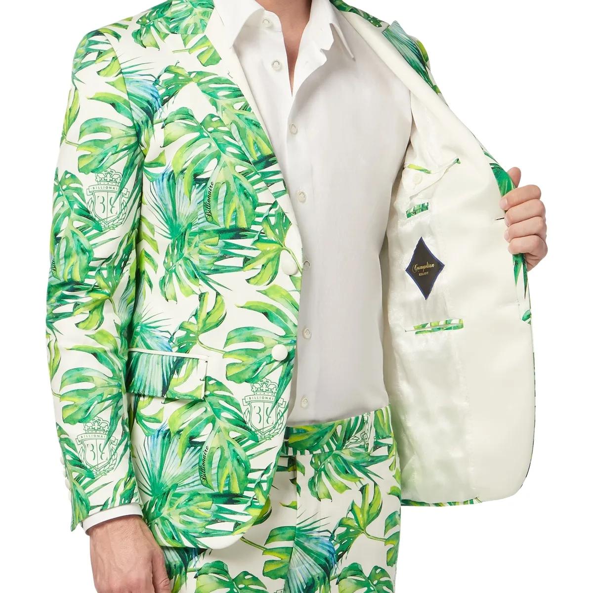 Slim Fit Blazer mit Palmenmuster