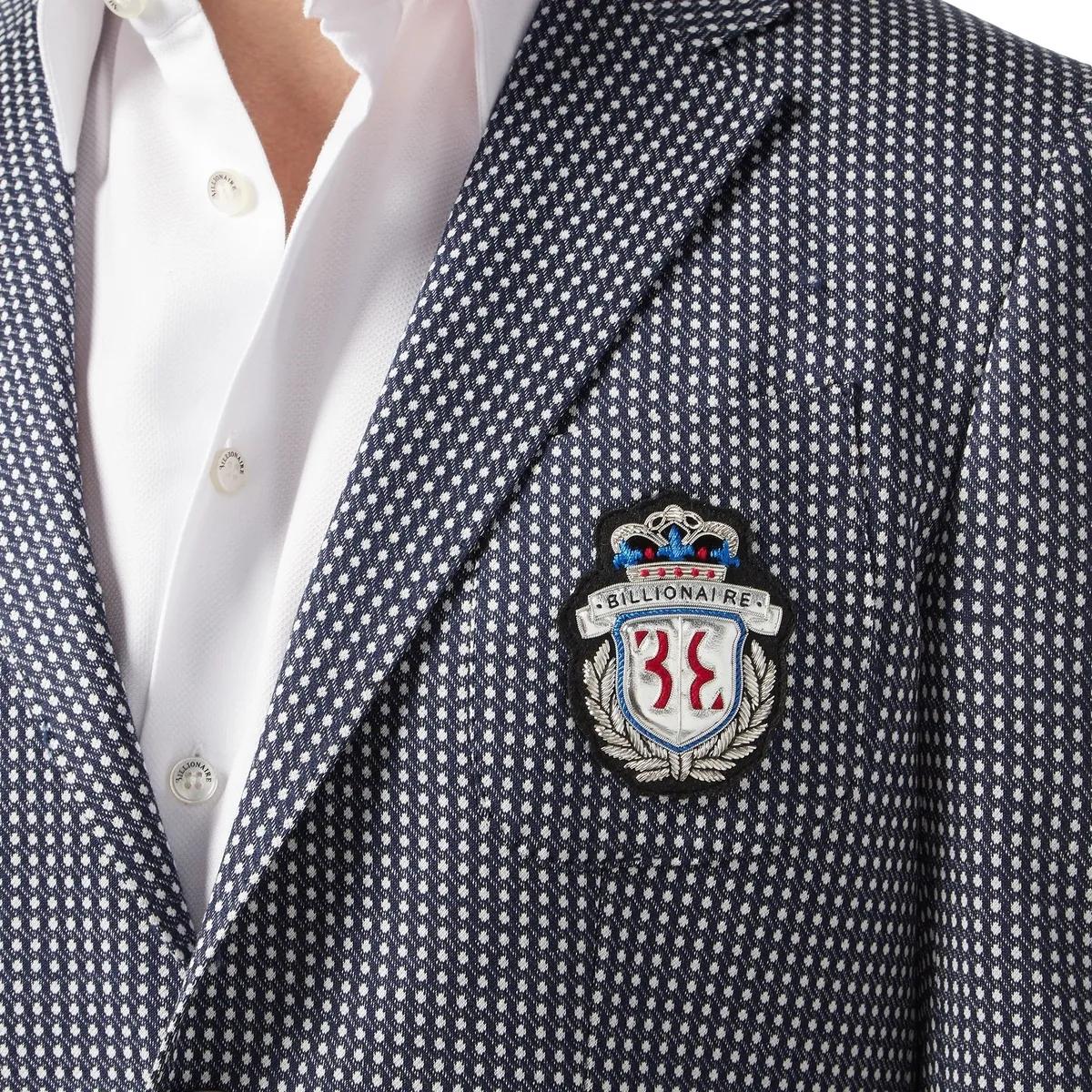 Gemusterter Zweiknopf-Blazer mit Wappen
