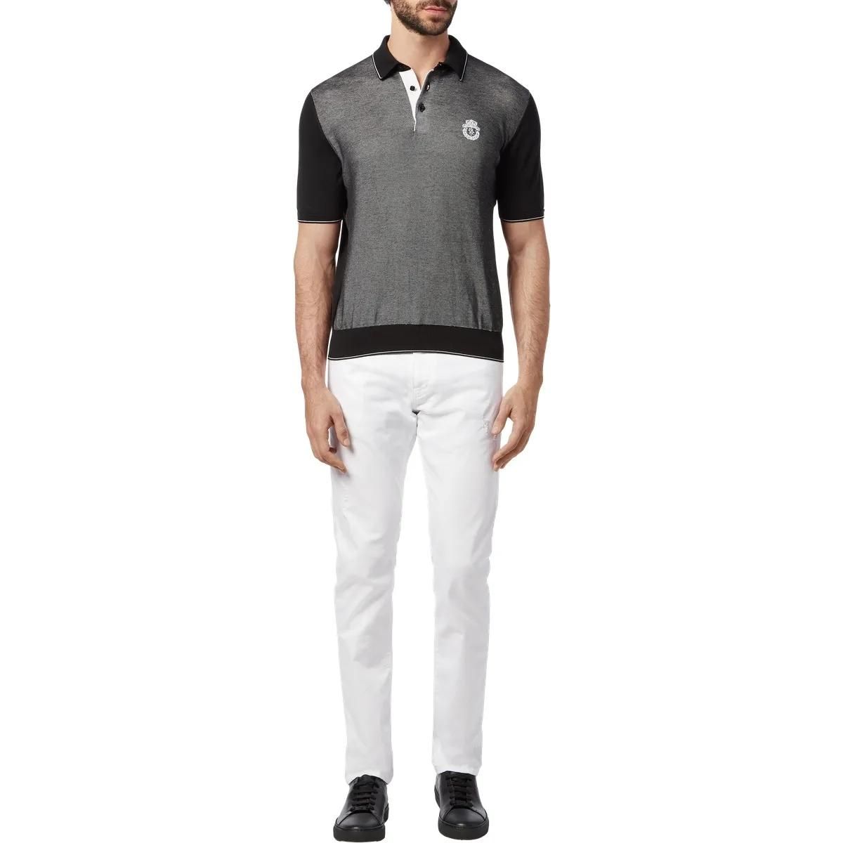 Polohemd aus Strukturstrick mit Wappen