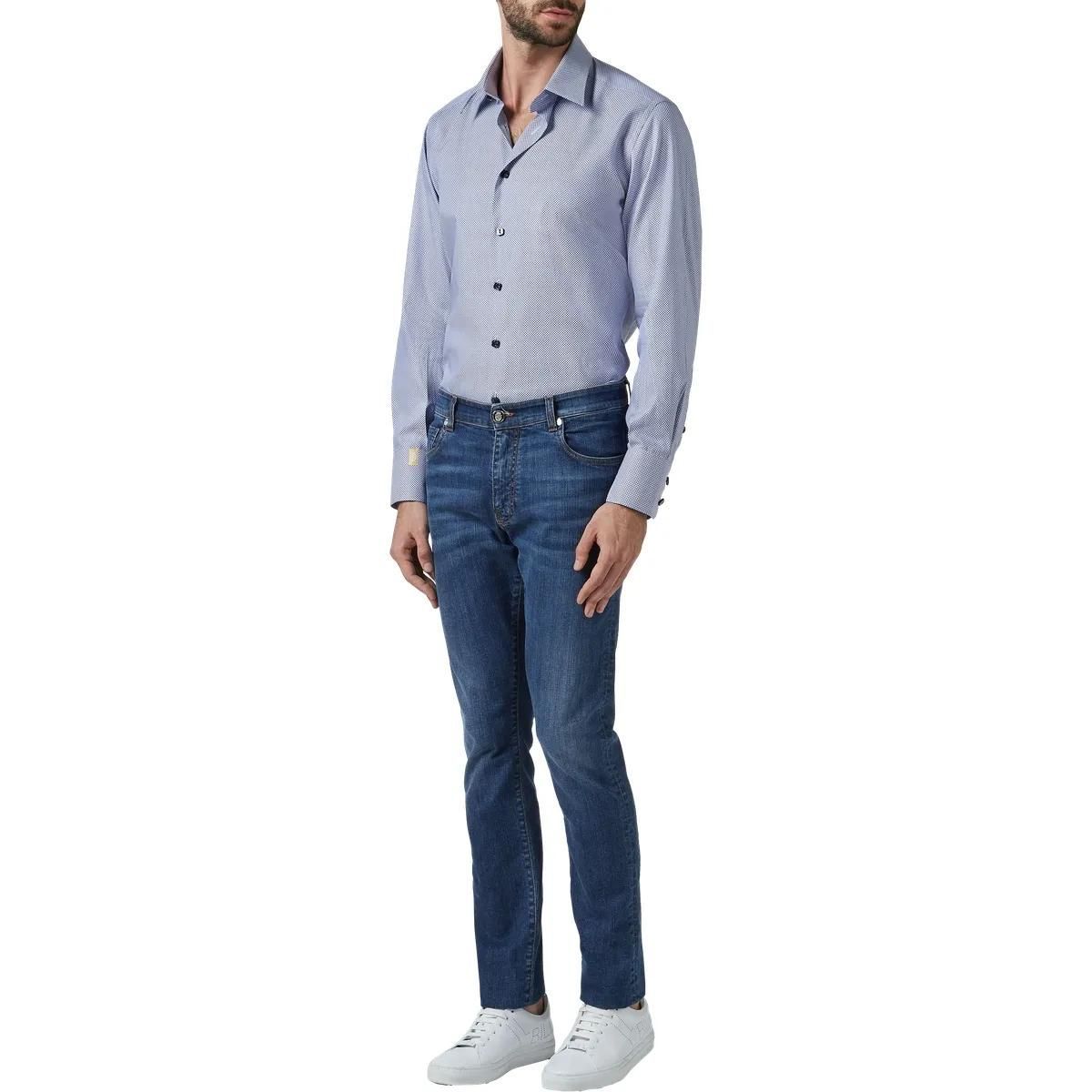 Gemustertes Slim-Fit Langarmhemd