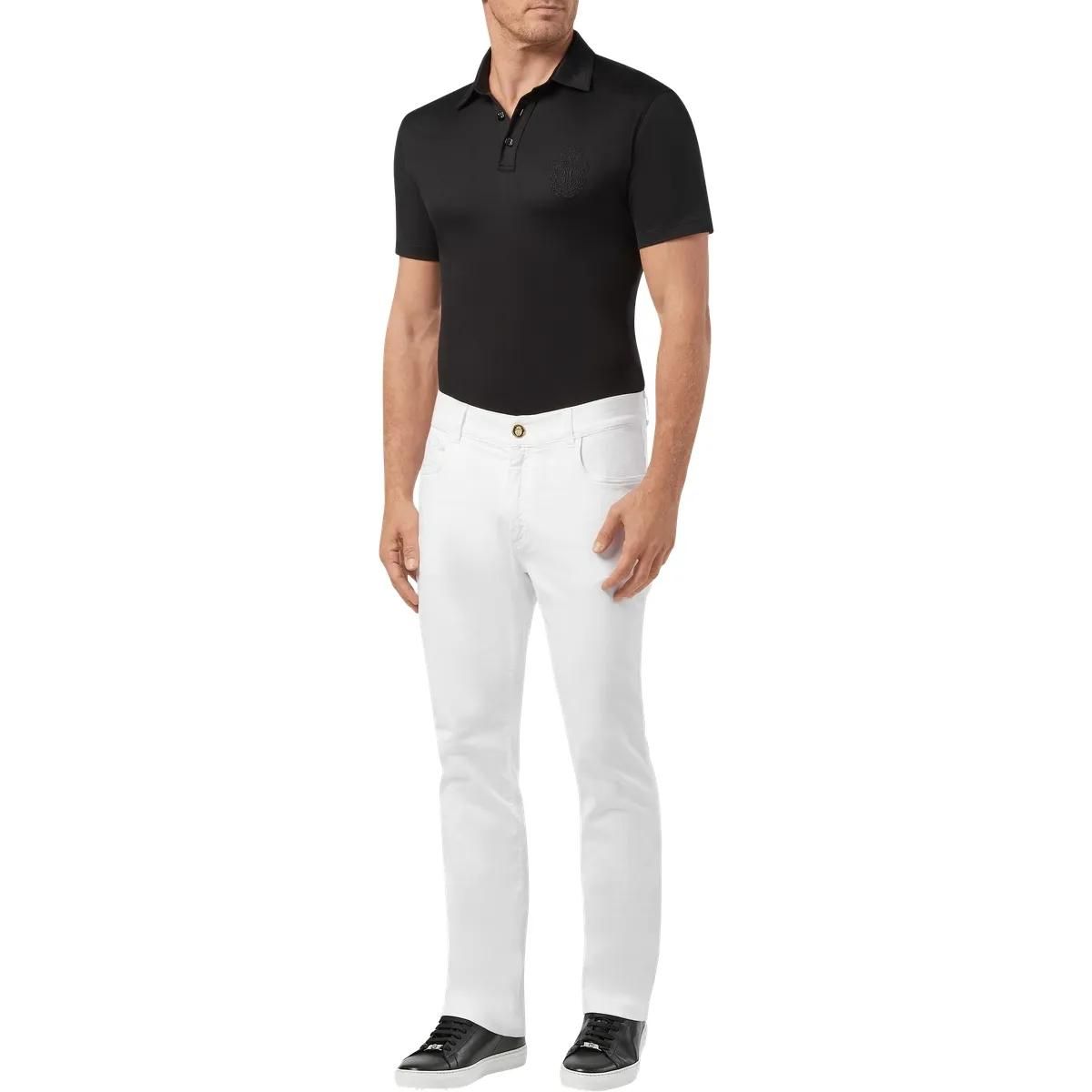 Klassische Straight-Leg Jeans aus weißem Denim