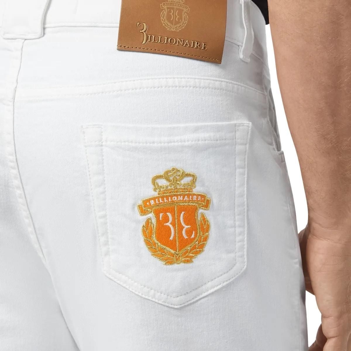 Klassische Straight-Leg Jeans aus weißem Denim