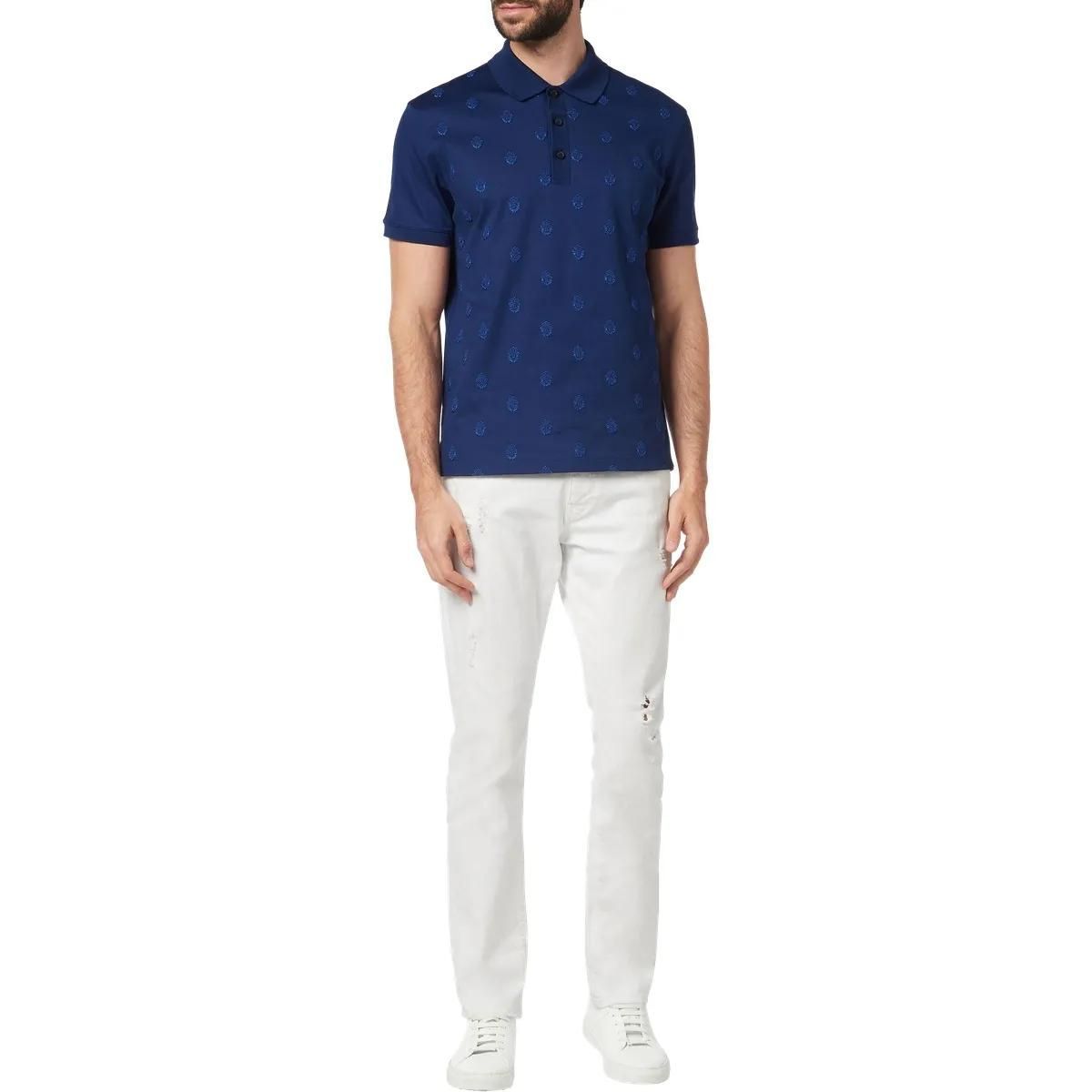 Piqué-Polohemd mit Wappenstickerei aus Baumwolle