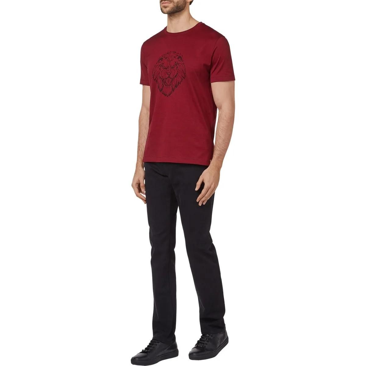 T-Shirt mit Löwen-Grafik und Rundhalsausschnitt