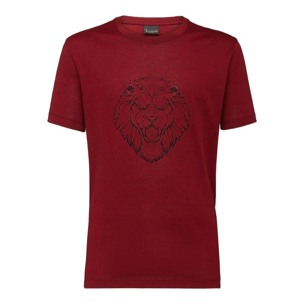 T-Shirt mit Löwen-Grafik und Rundhalsausschnitt
