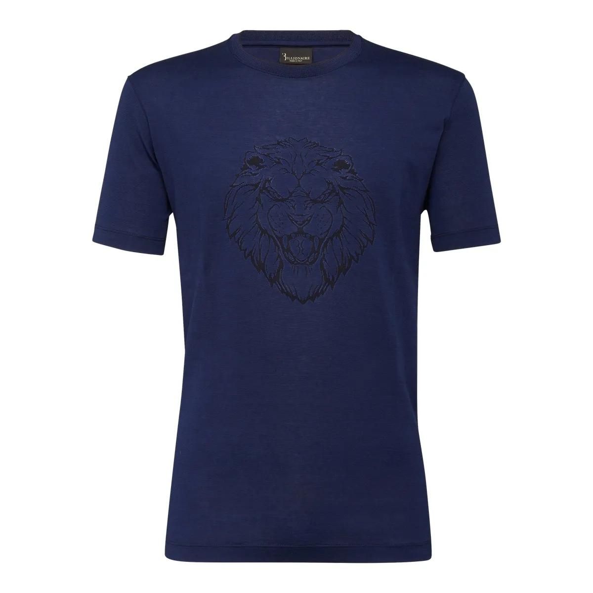 T-Shirt aus Baumwolljersey mit Löwenmotiv