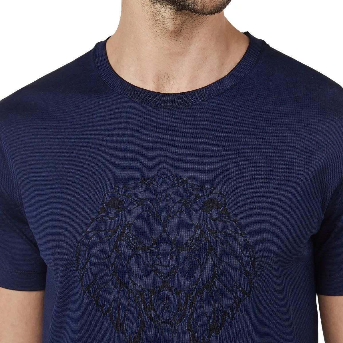 T-Shirt aus Baumwolljersey mit Löwenmotiv