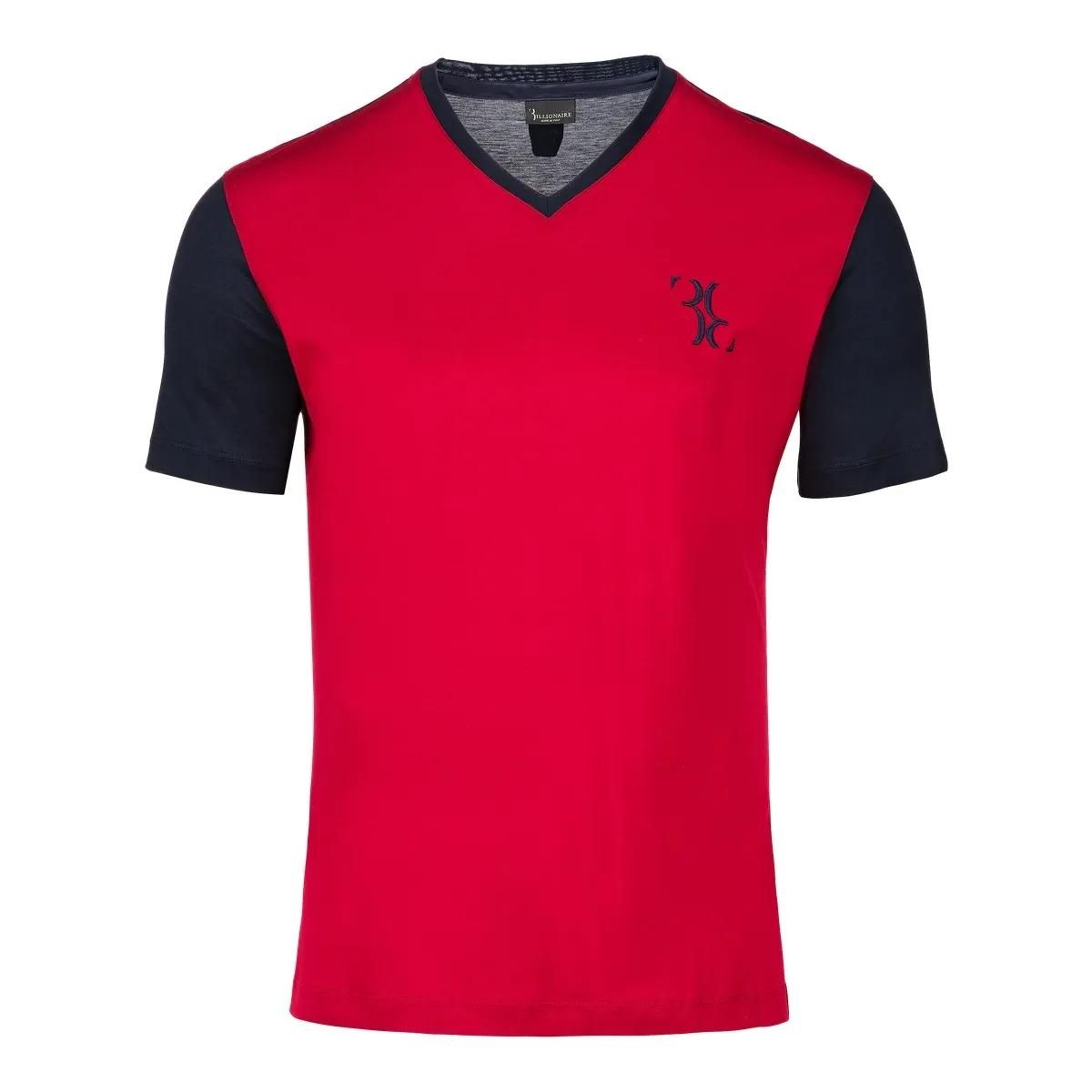 Colorblock V-Ausschnitt T-Shirt