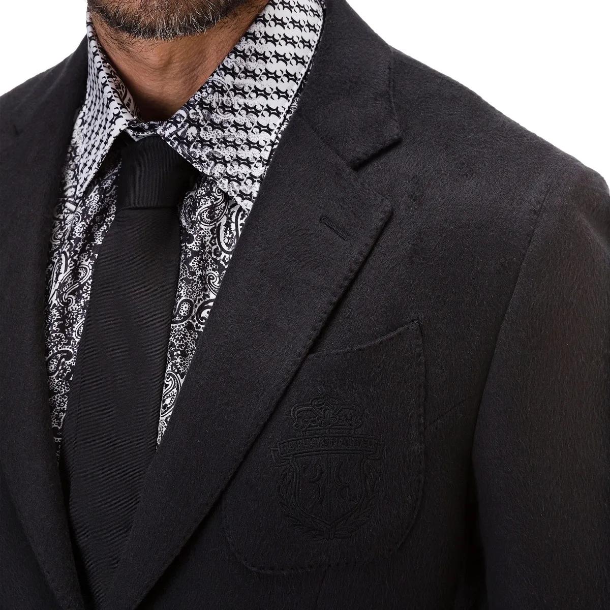 Jacquard Wollfilz Blazer Jacke