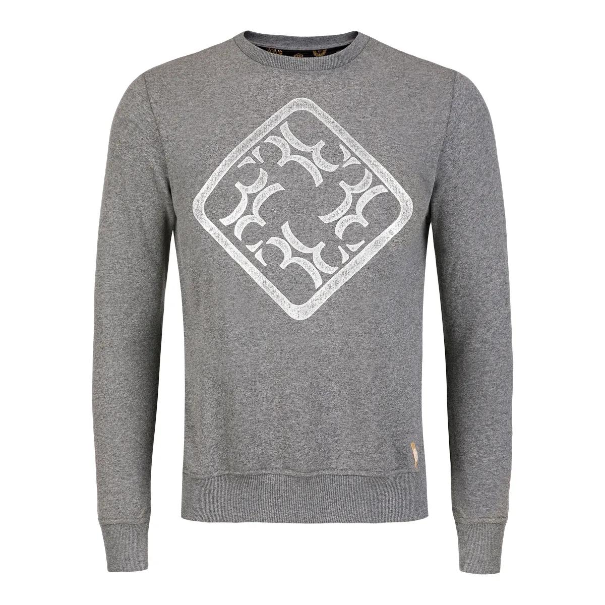 Graues Baumwollfleece Logo Sweatshirt