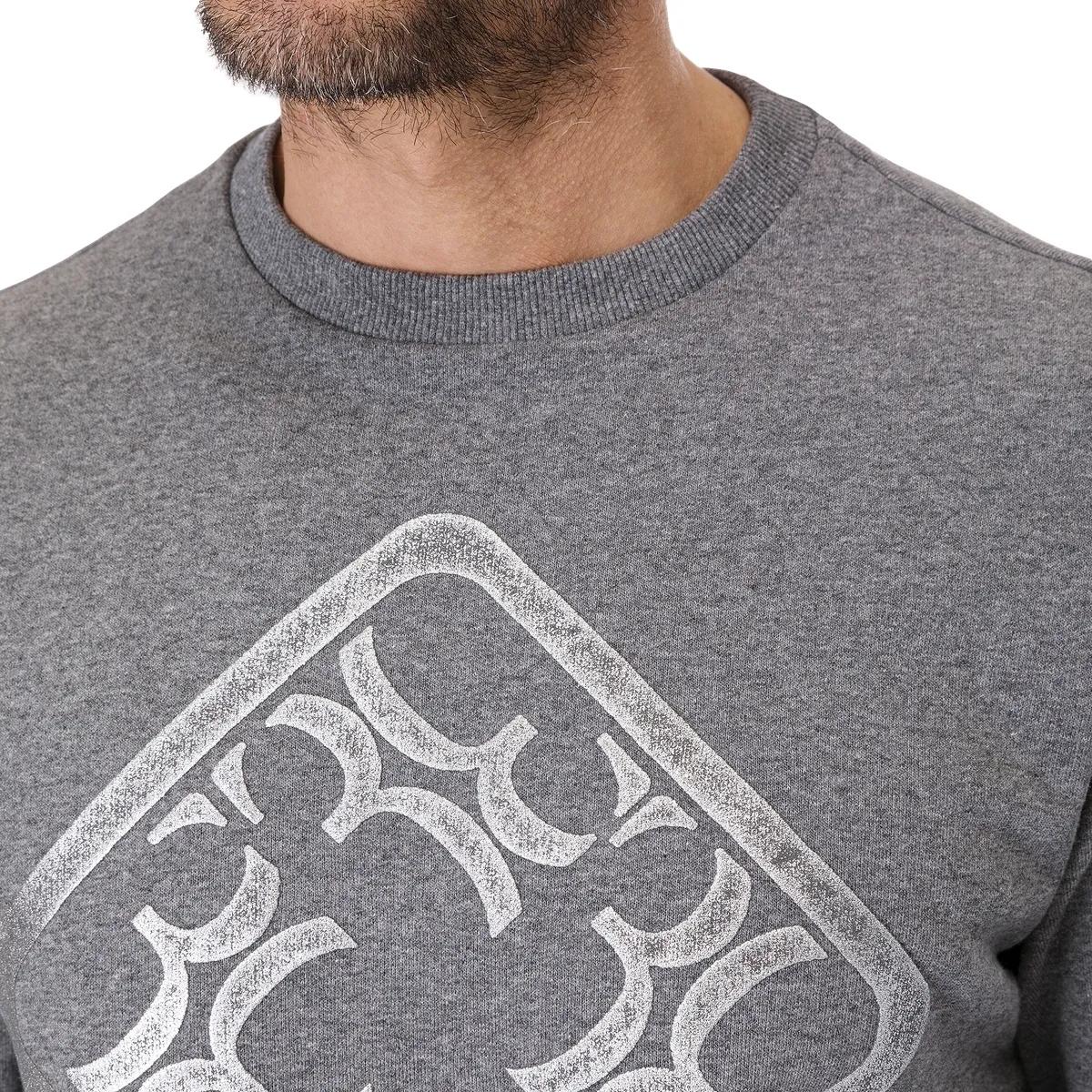 Graues Baumwollfleece Logo Sweatshirt