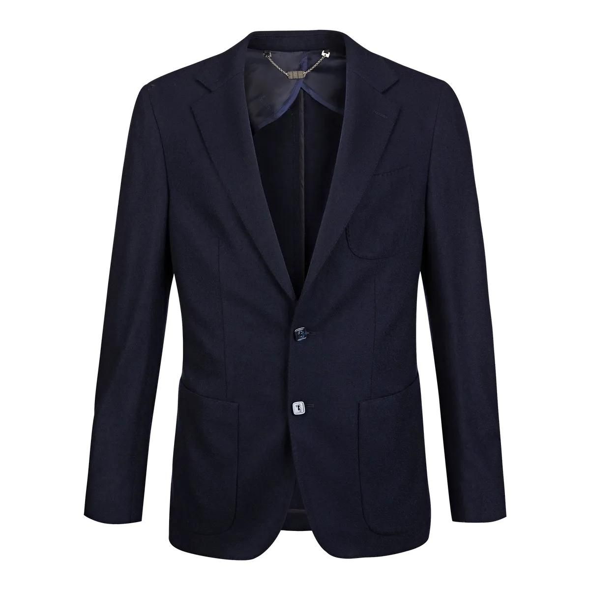 Marineblauer Wollmix-Blazer mit zwei Knöpfen