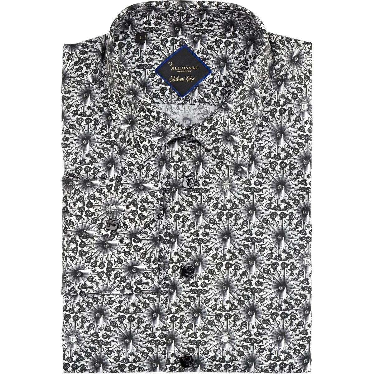 Gemustertes Slim Fit Baumwollhemd