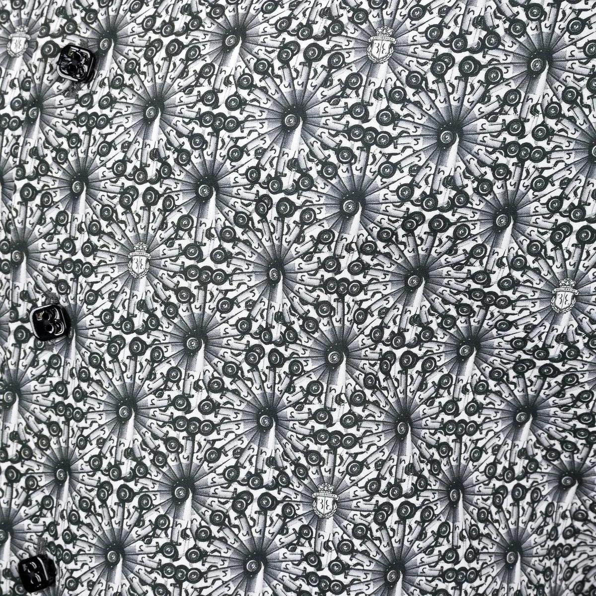 Gemustertes Slim Fit Baumwollhemd