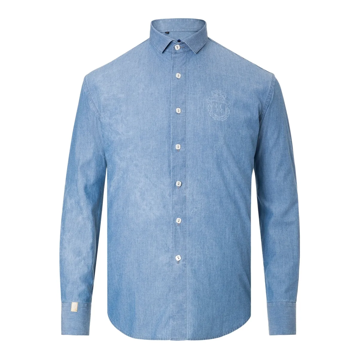 Blaues Chambray Slim Fit Hemd