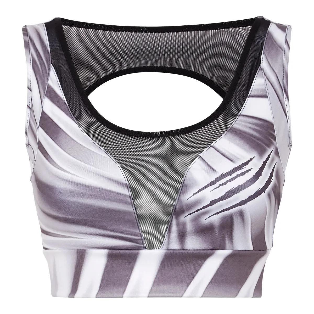 Cropped Sportoberteil mit Scratch-Print