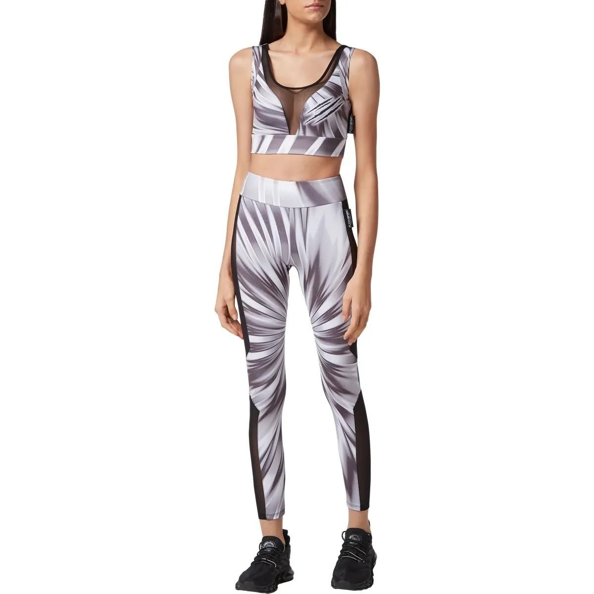 Cropped Sportoberteil mit Scratch-Print