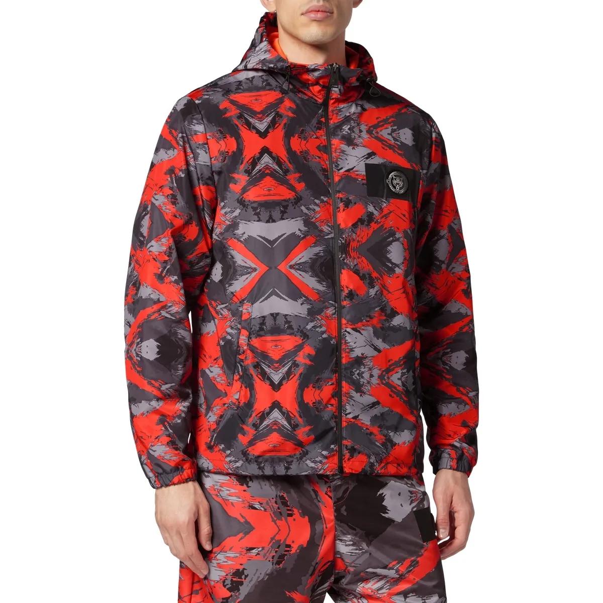 Windbreaker Jacke mit Camouflage-Print