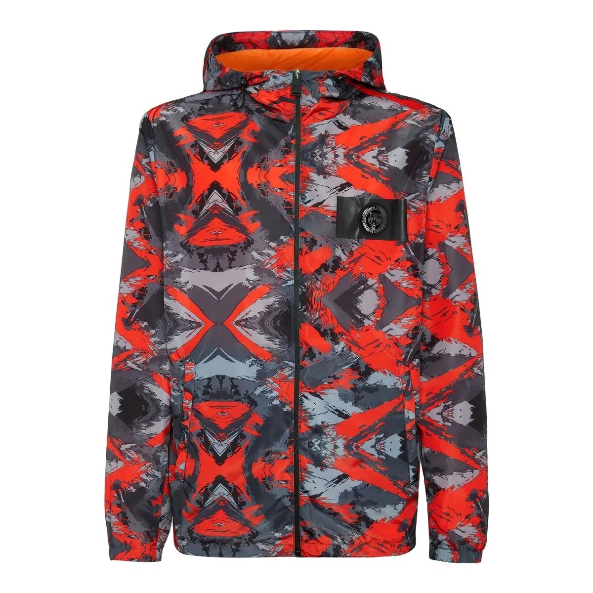 Windbreaker Jacke mit Camouflage-Print