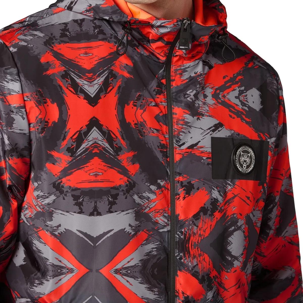 Windbreaker Jacke mit Camouflage-Print