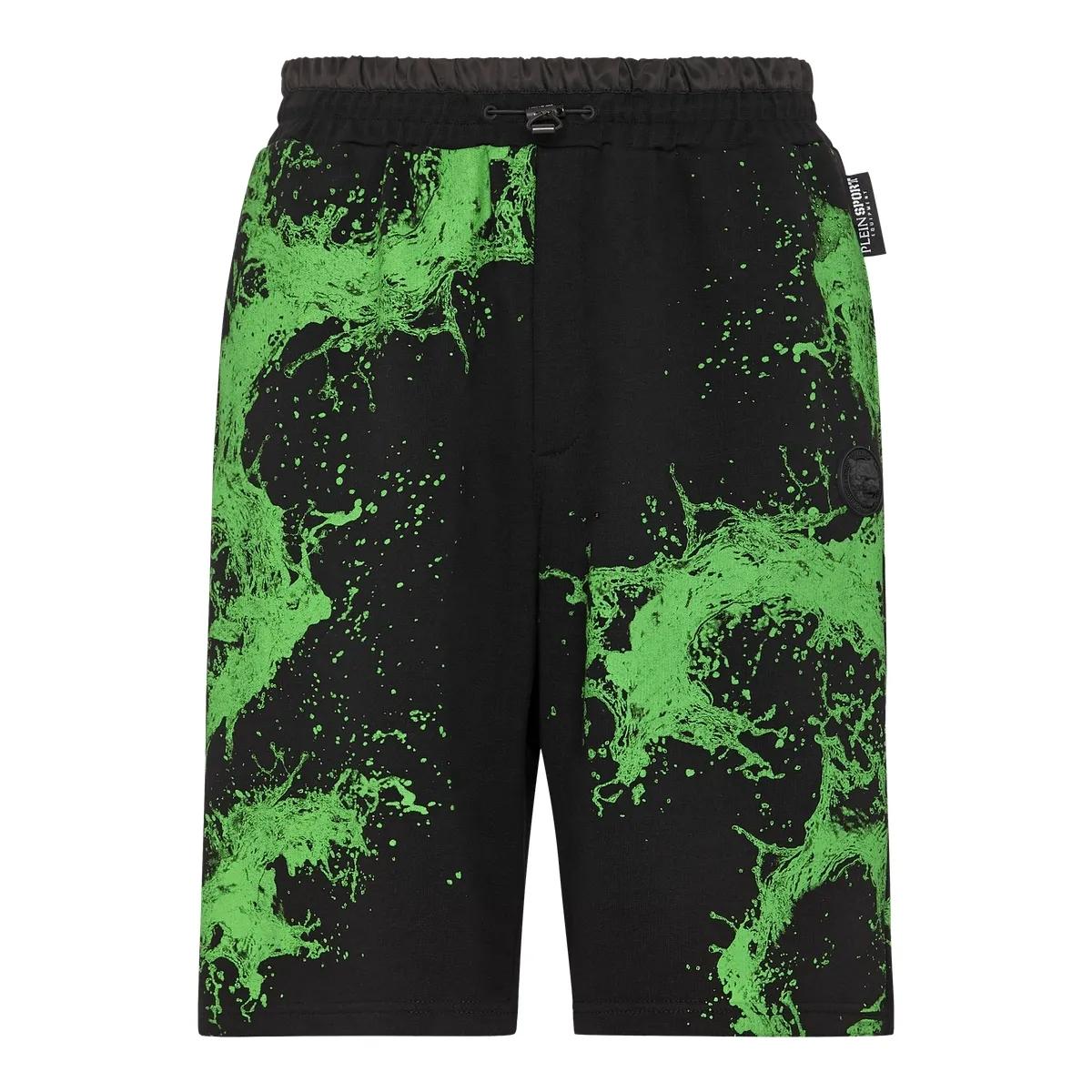 Fleece-Sportshorts mit Spritzdruck