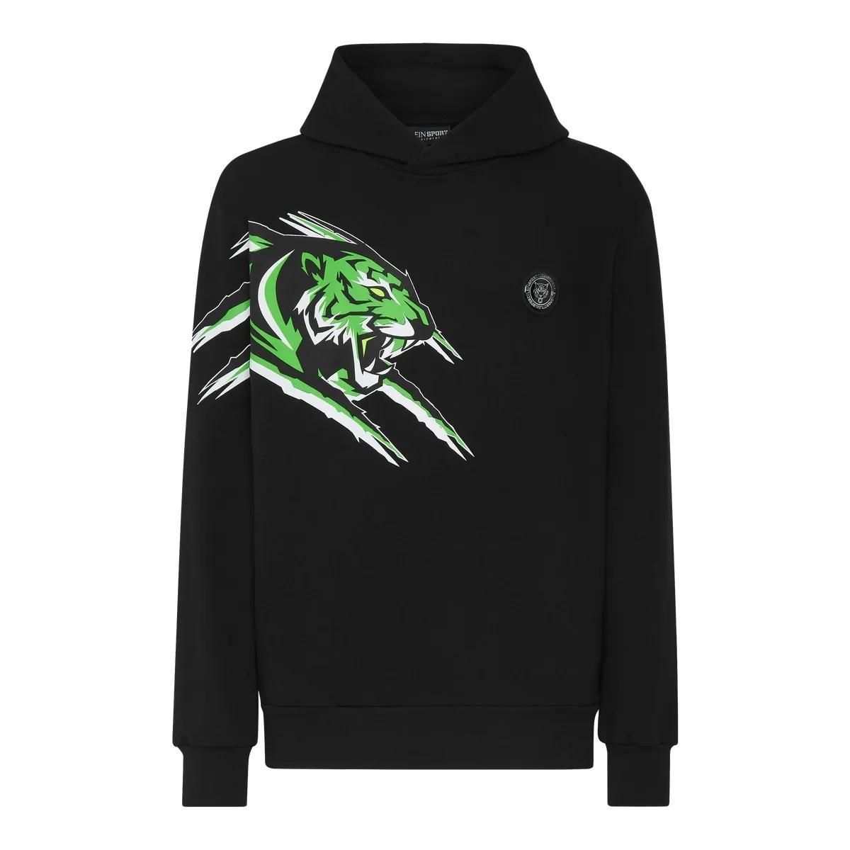 Kapuzenpullover mit grafischem Tiger-Print
