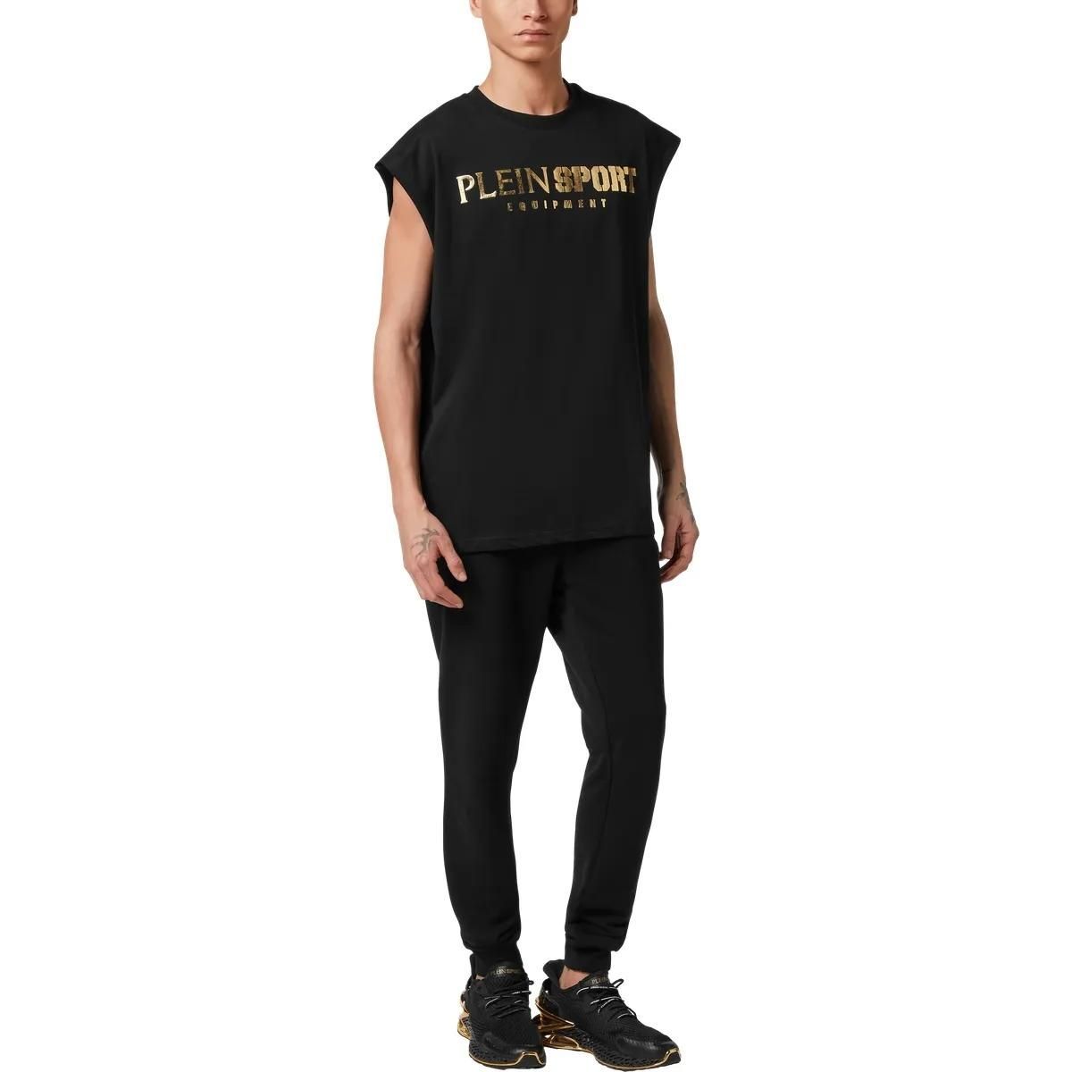 Schwarzes ärmelloses Plein Sport Tanktop