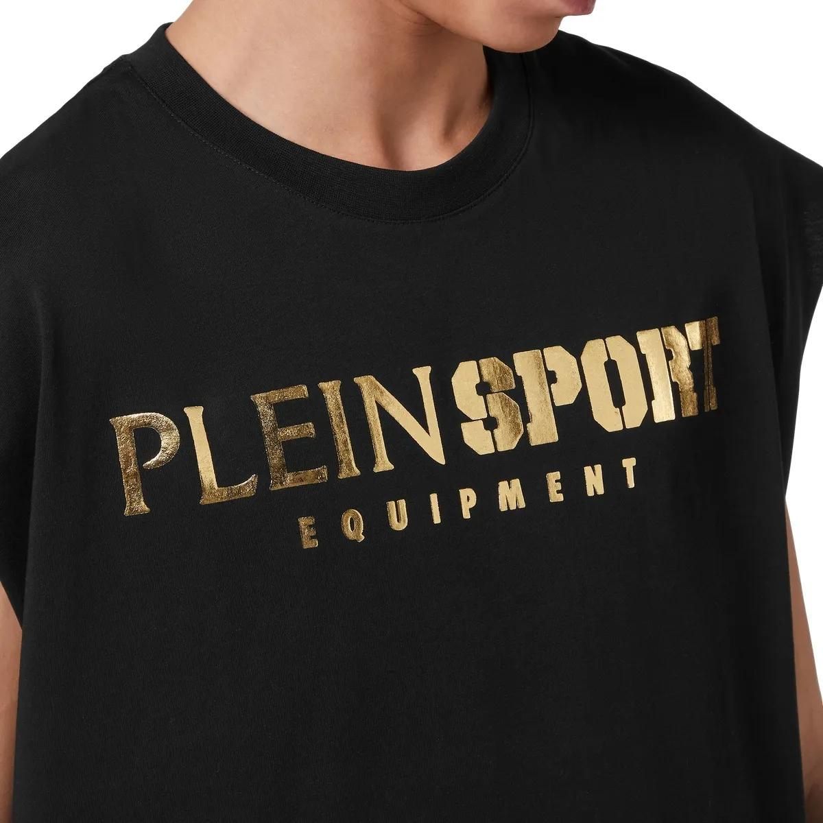 Schwarzes ärmelloses Plein Sport Tanktop
