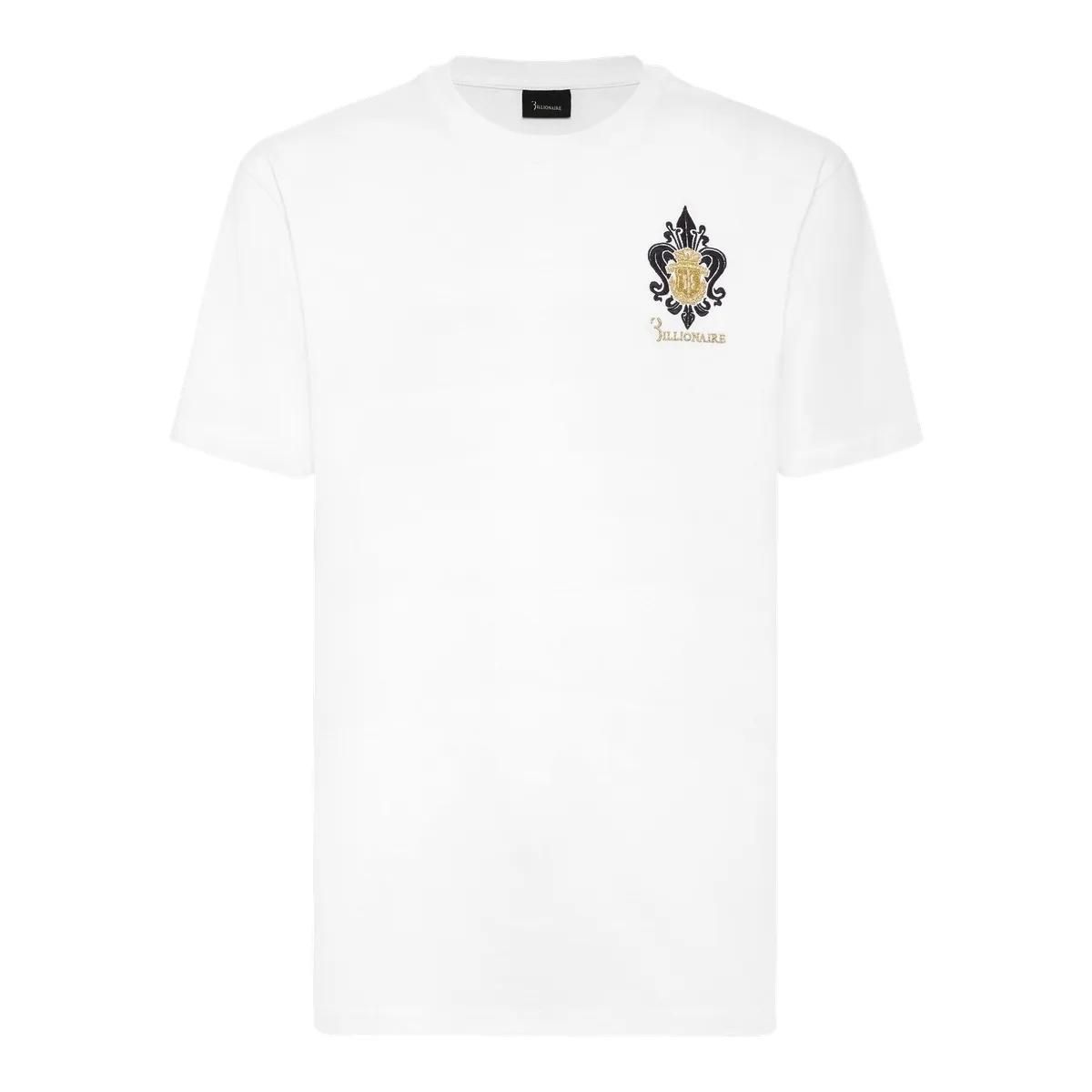 T-Shirt mit gesticktem Wappen und Rundhalsausschnitt