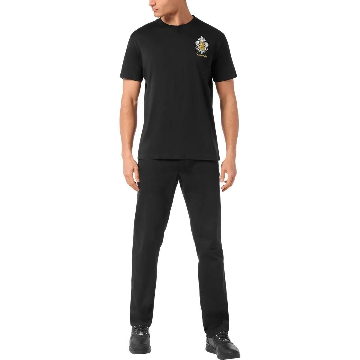 Baumwoll-T-Shirt mit gesticktem Wappen