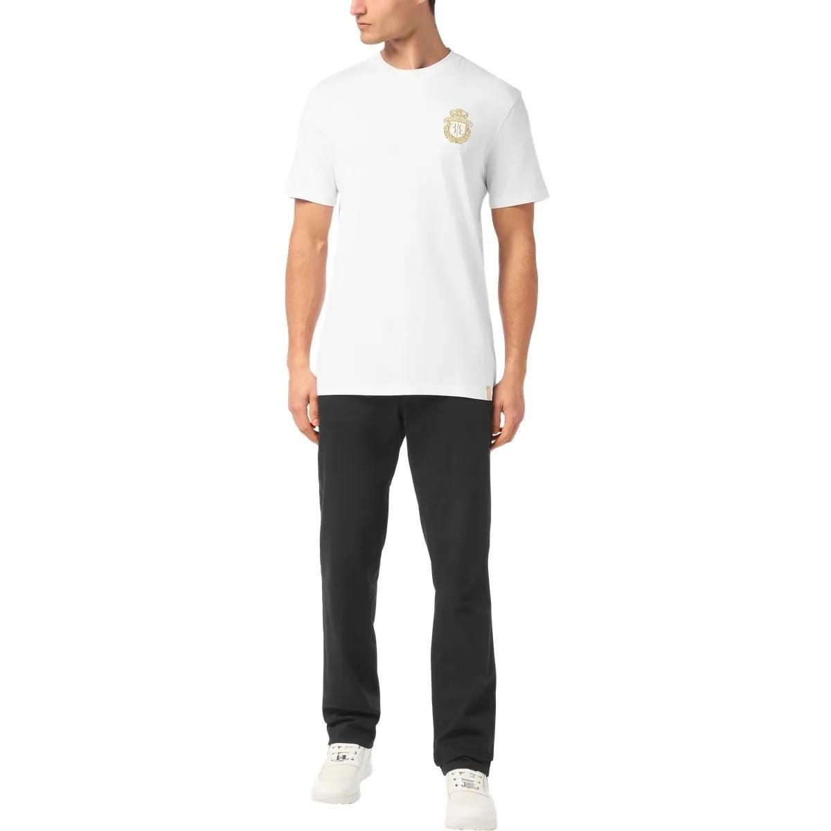 Klassisches T-Shirt mit Wappenstickerei