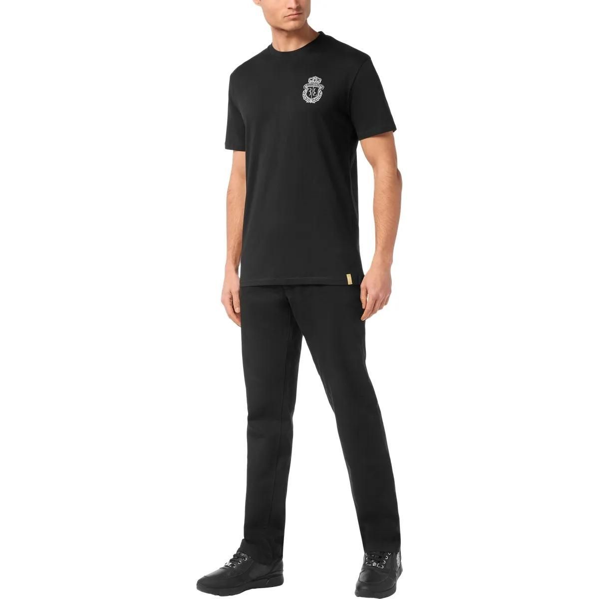 Baumwoll T-Shirt mit Wappenstickerei