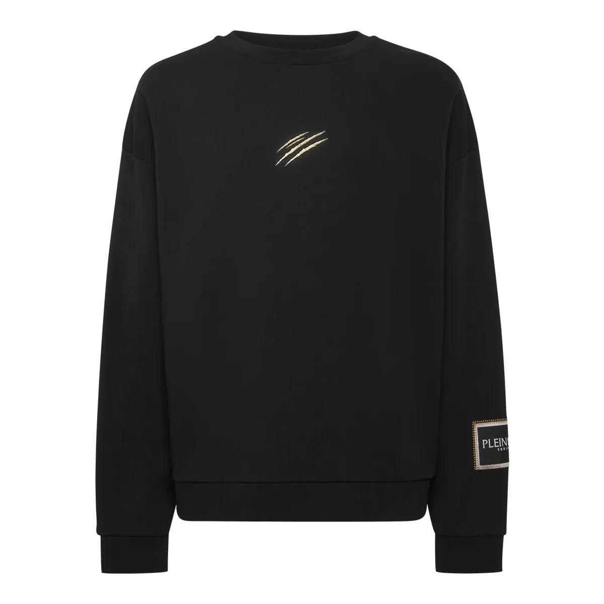 Schwarzes Fleece-Sweatshirt mit Grafik