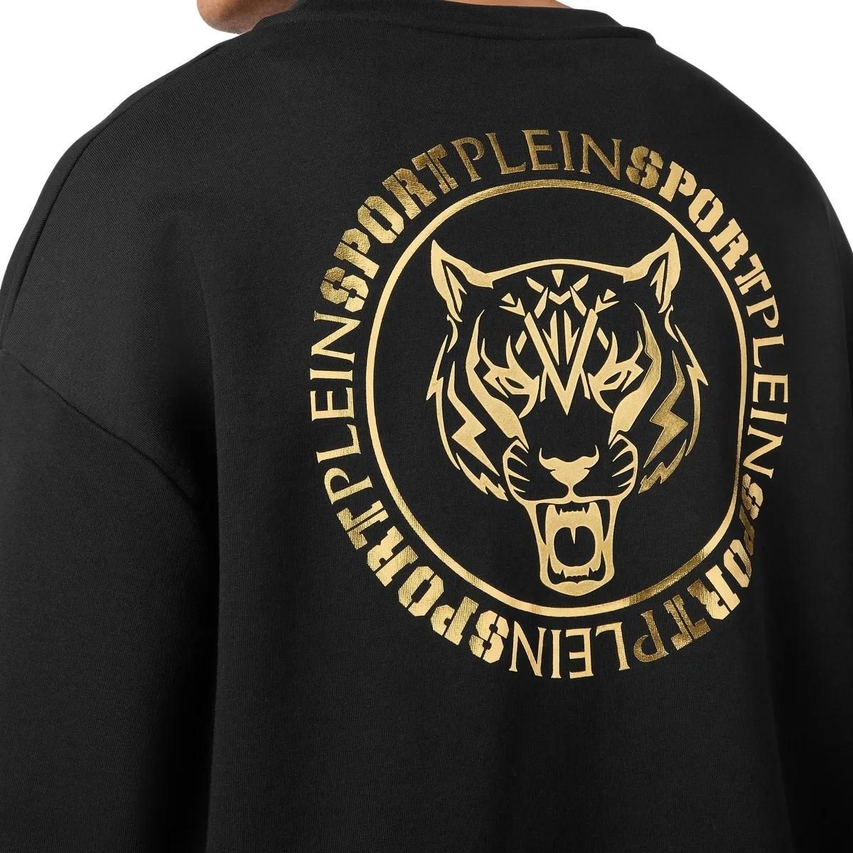 Schwarzes Fleece-Sweatshirt mit Grafik