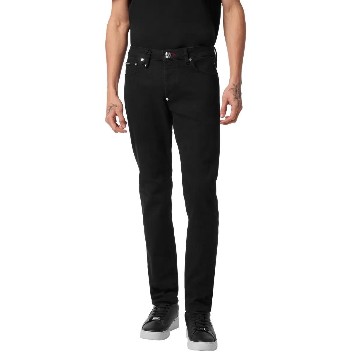 Super Straight Cut Schwarze Jeans