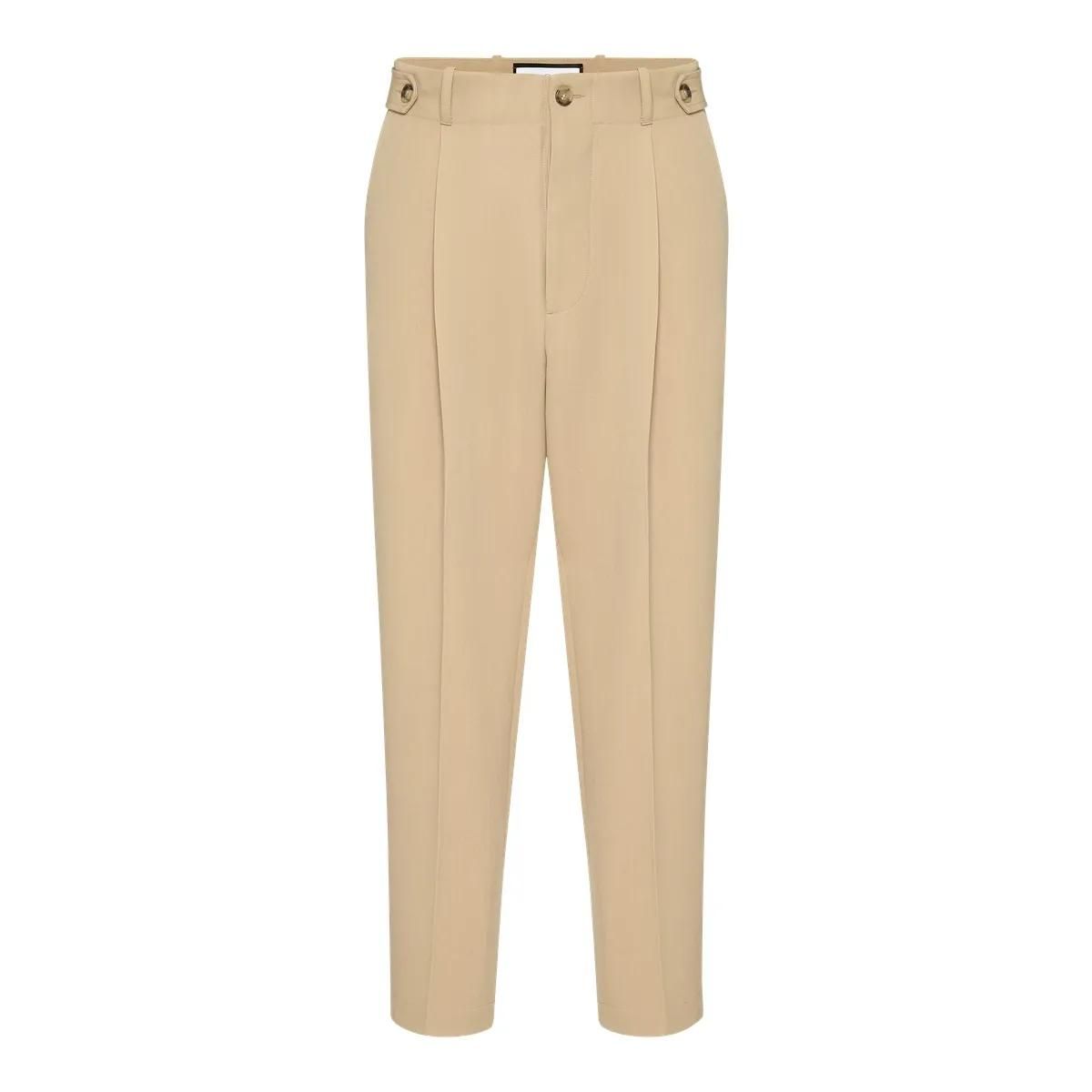 Plissee-Gabardine-Chinos mit Seitenverstellern