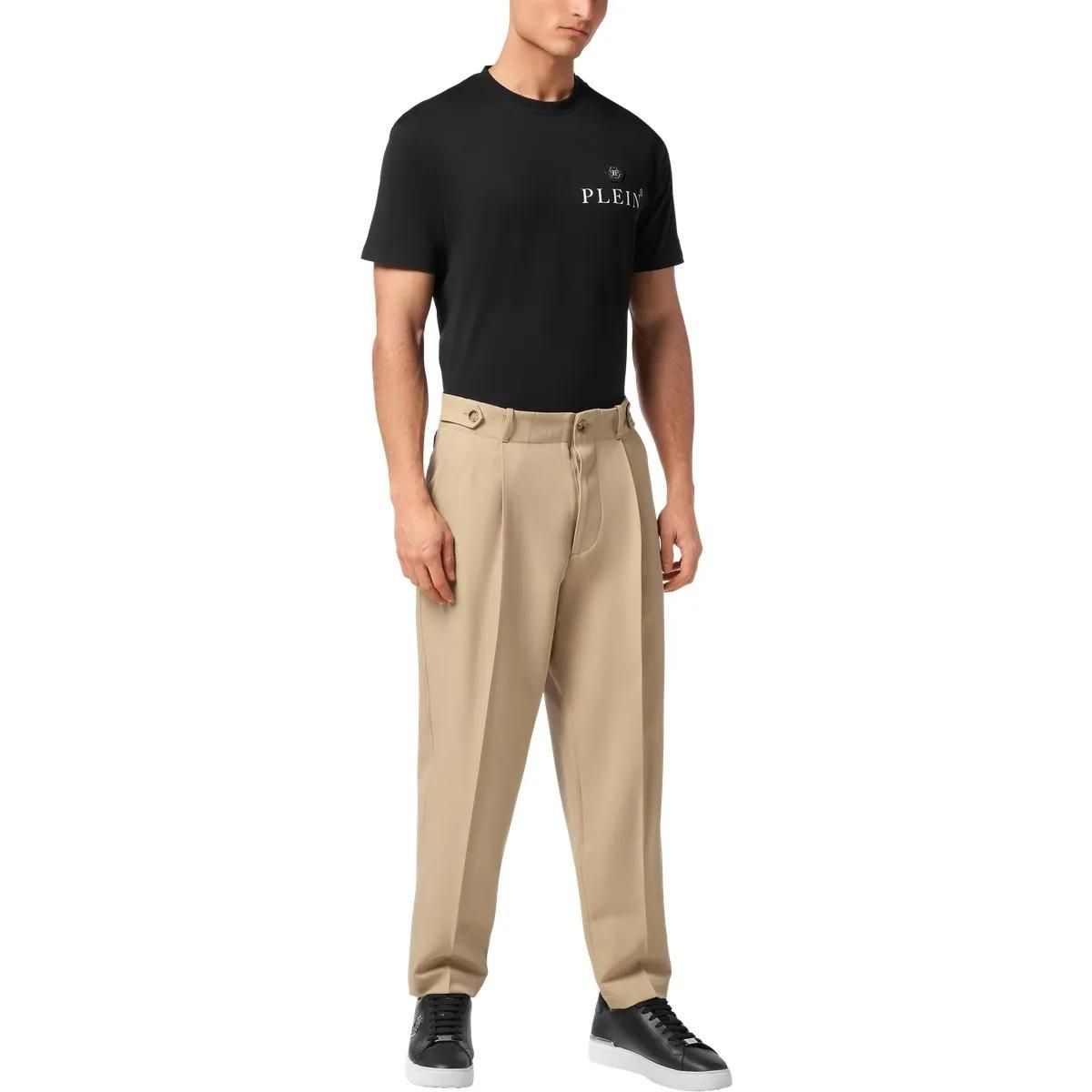 Plissee-Gabardine-Chinos mit Seitenverstellern
