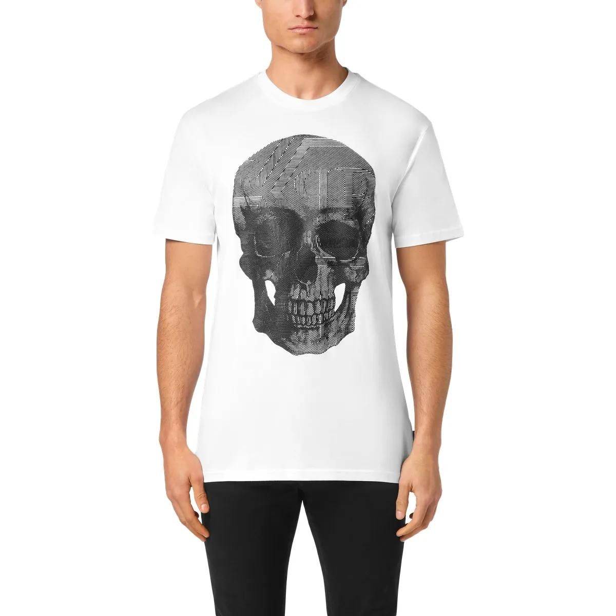 Totenkopf-Grafikdruck Baumwoll T-Shirt