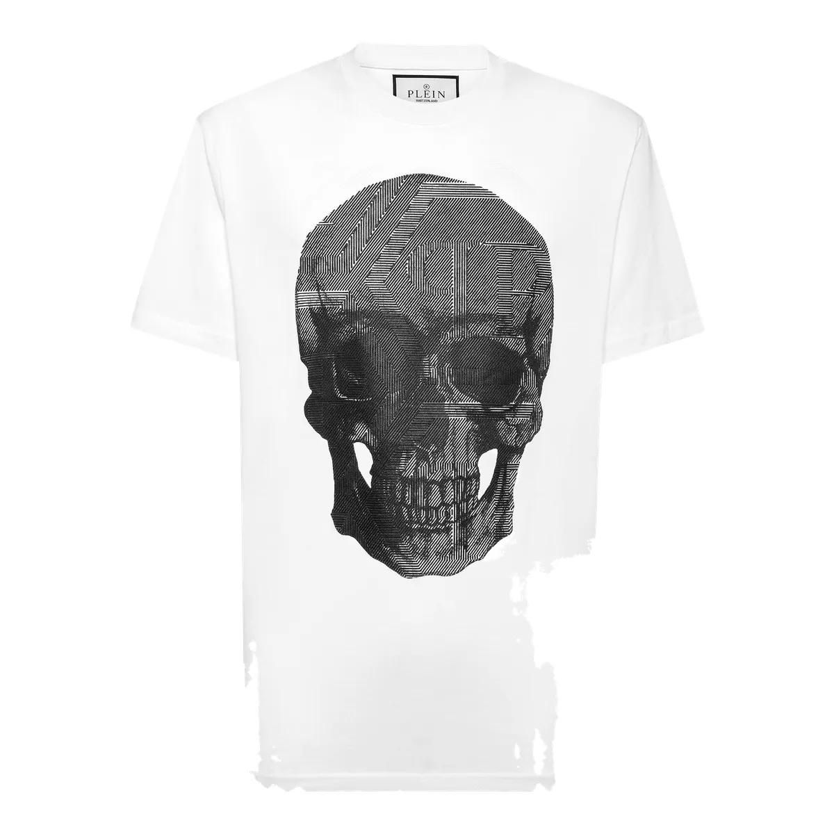 Totenkopf-Grafikdruck Baumwoll T-Shirt