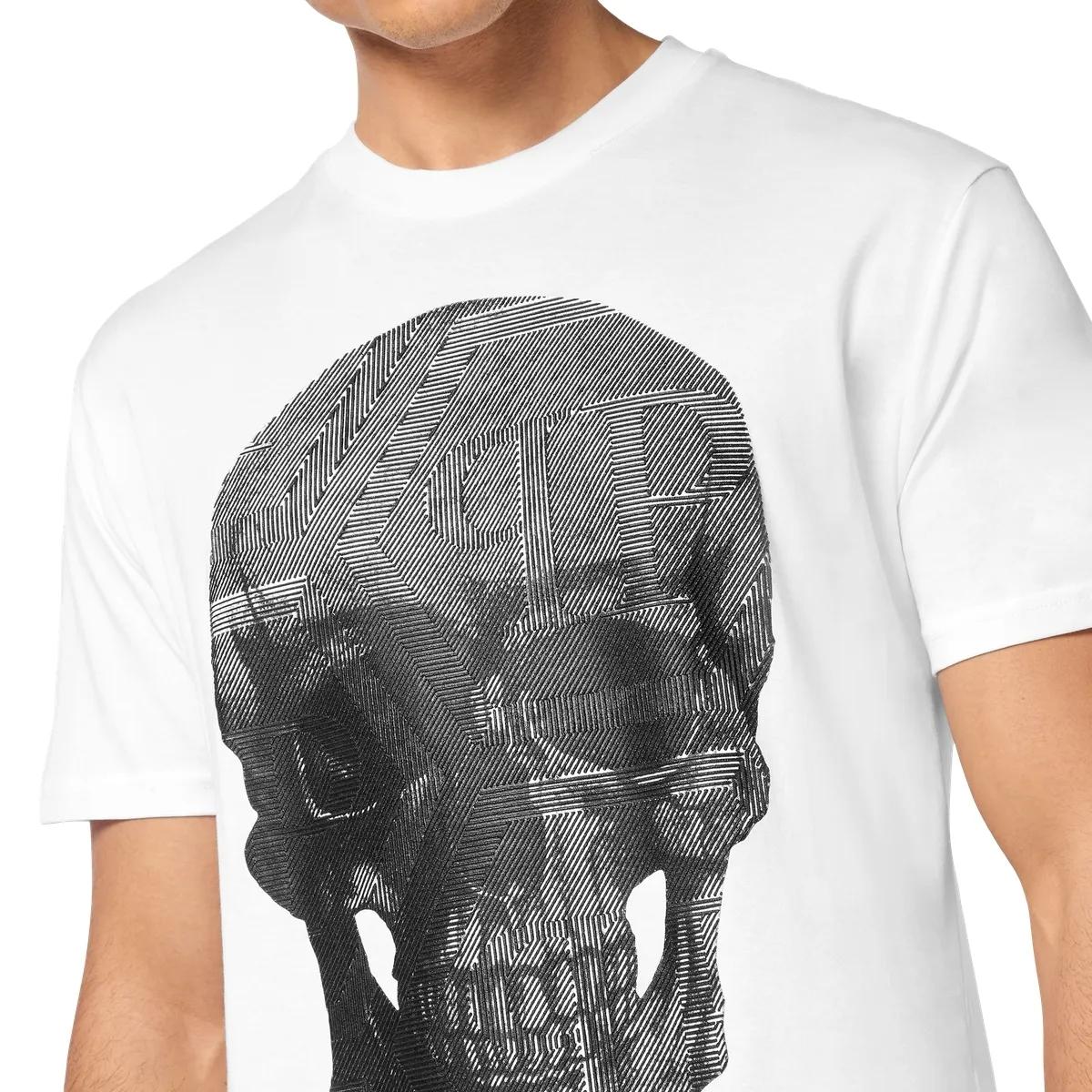 Totenkopf-Grafikdruck Baumwoll T-Shirt