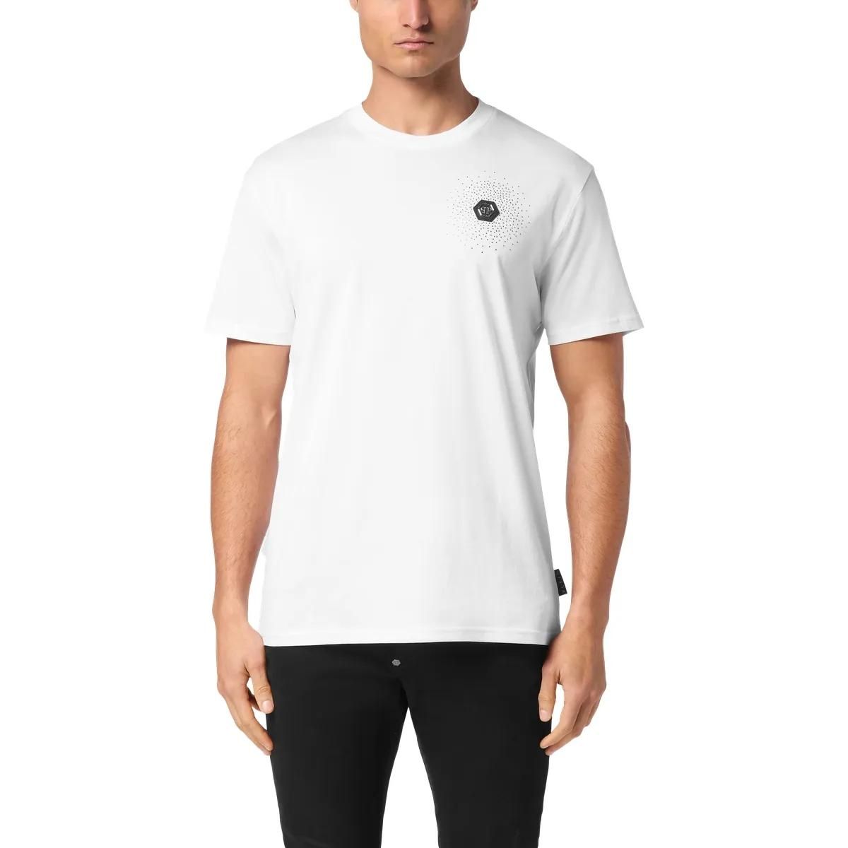 Baumwolljersey-T-Shirt mit Strass-Logo