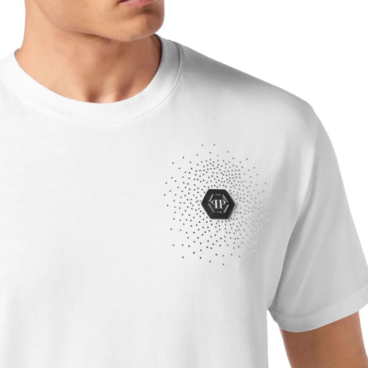 Baumwolljersey-T-Shirt mit Strass-Logo