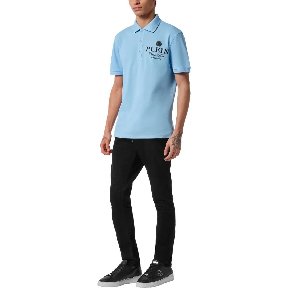 Cote d'Azur besticktes Piqué-Poloshirt
