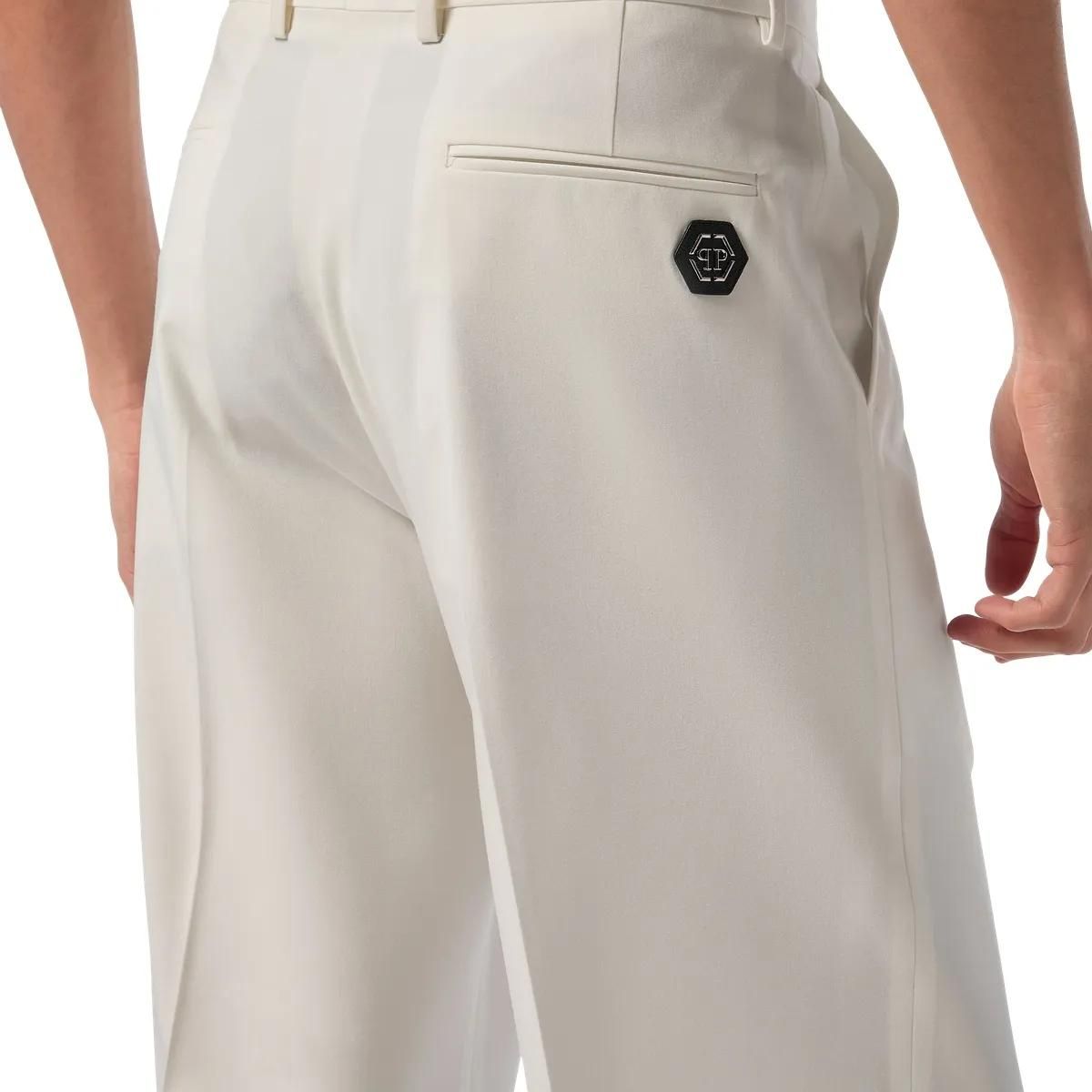 Herren Wollmischung Hose mit Weitem Bein