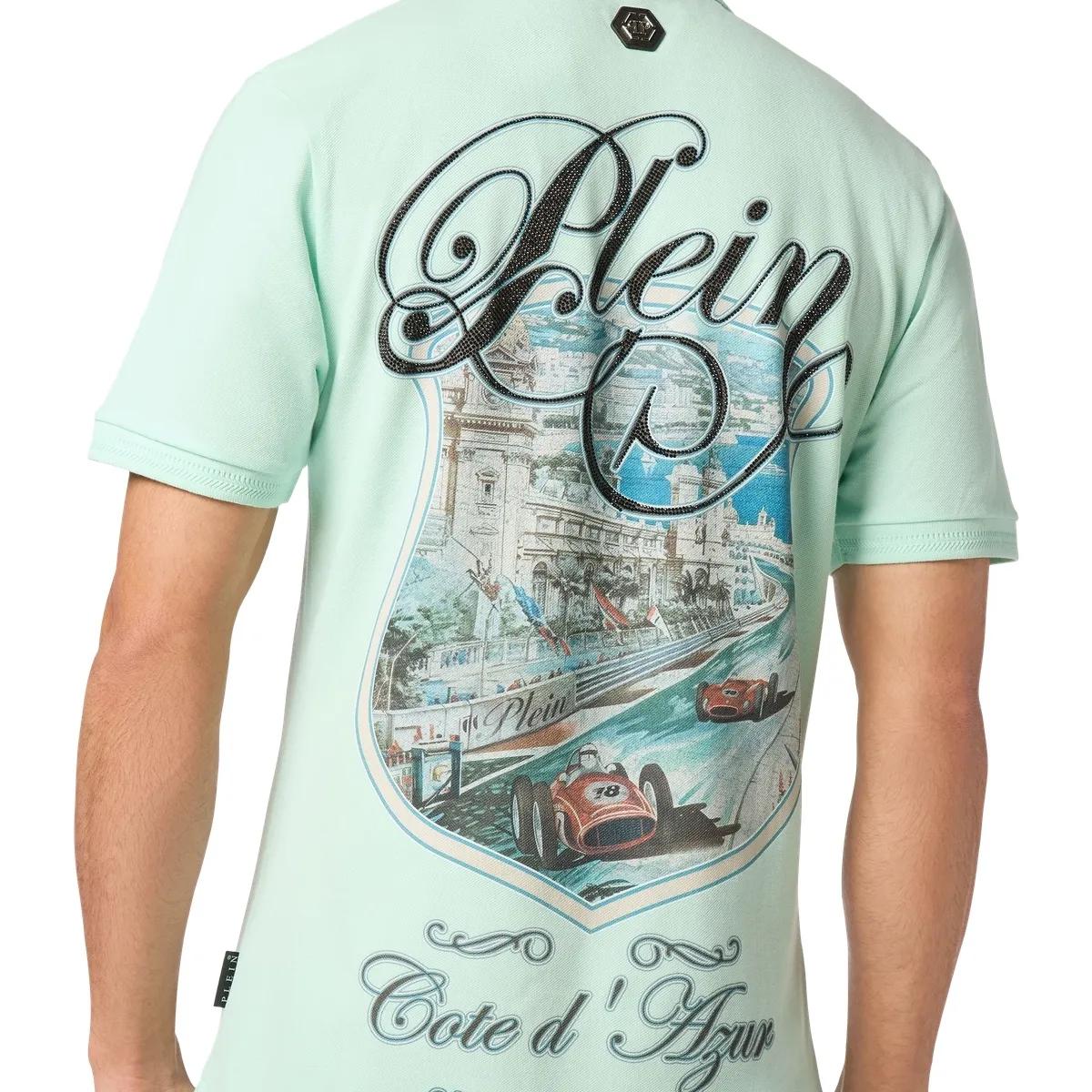 Kurzärmeliges Poloshirt mit Grafikprint