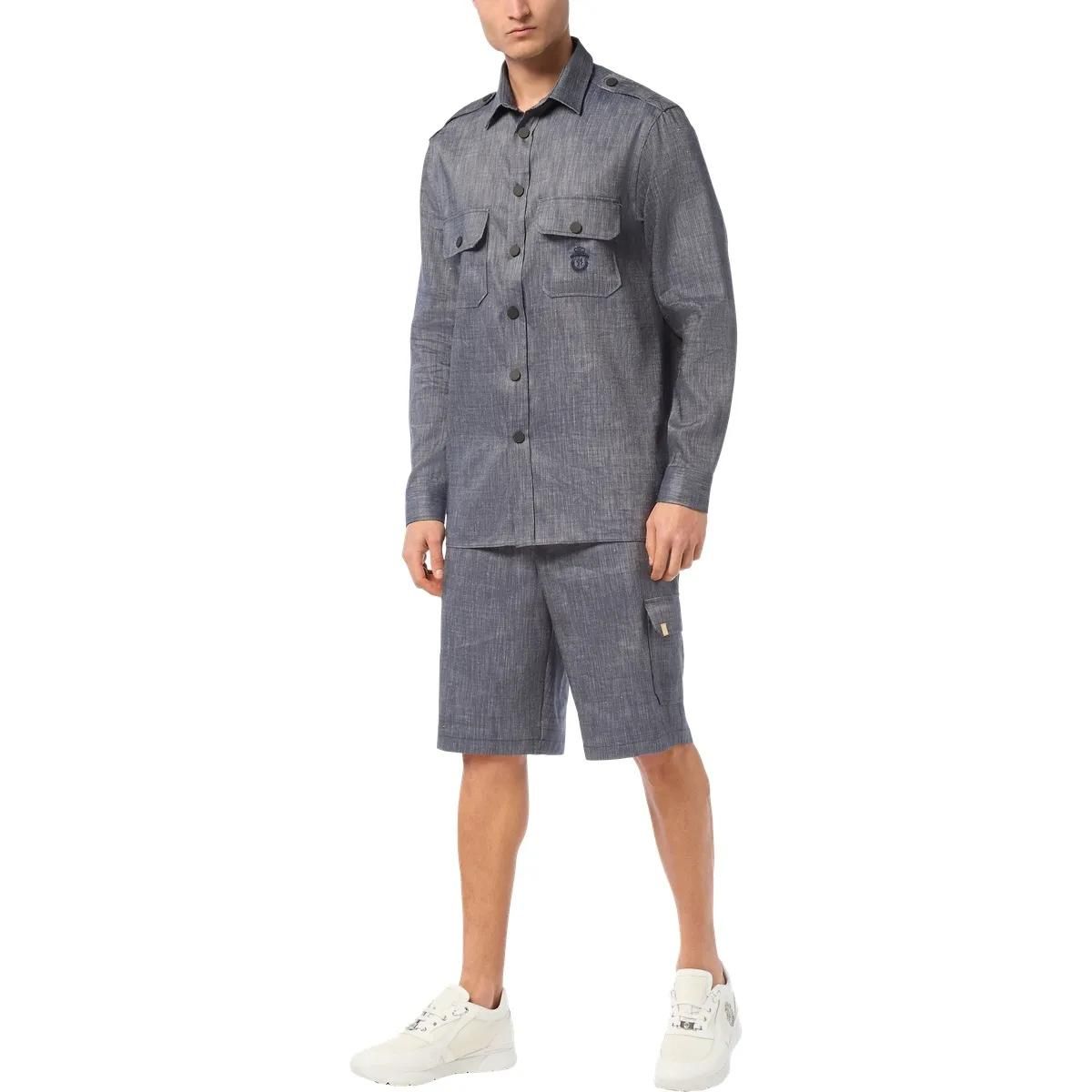 Militärstil Button-Up Hemd