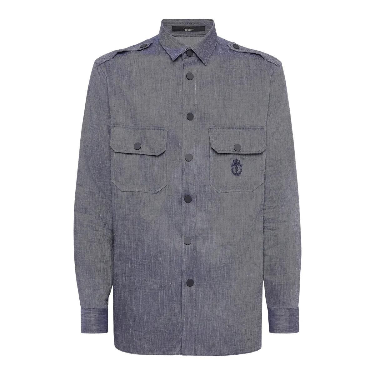 Militärstil Button-Up Hemd