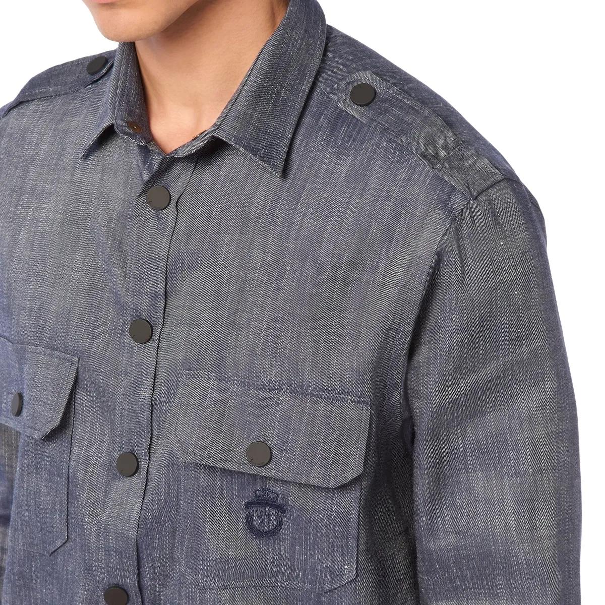 Militärstil Button-Up Hemd