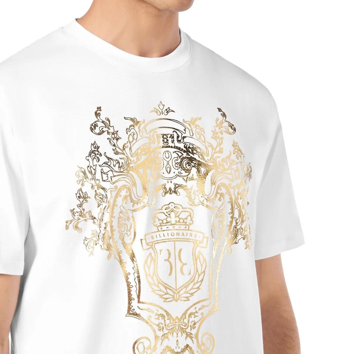 Baumwoll T-Shirt mit Wappen Grafikprint