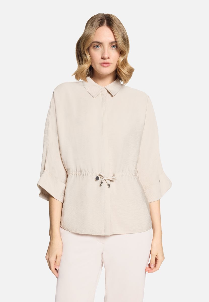 Blusenjacke mit Tunnelzug und Knopfleiste